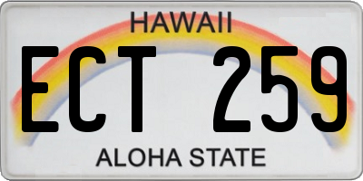 HI license plate ECT259