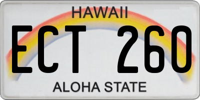 HI license plate ECT260