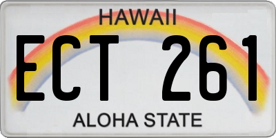 HI license plate ECT261