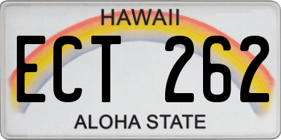 HI license plate ECT262