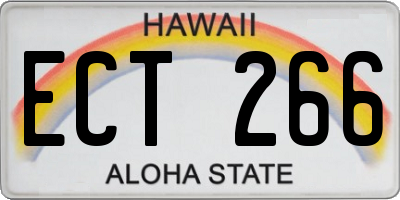 HI license plate ECT266
