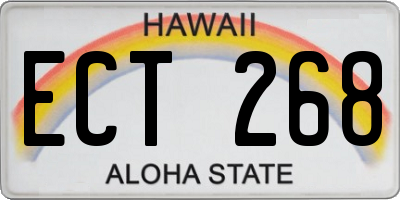 HI license plate ECT268