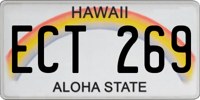 HI license plate ECT269