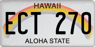 HI license plate ECT270