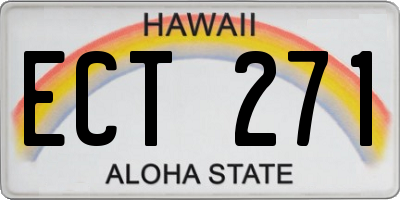 HI license plate ECT271