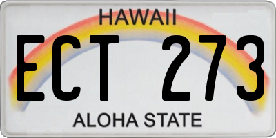 HI license plate ECT273