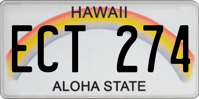 HI license plate ECT274
