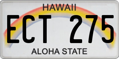 HI license plate ECT275