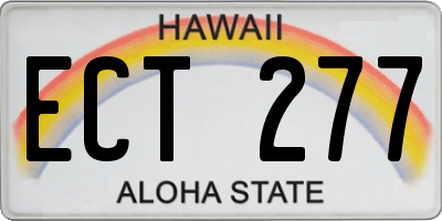 HI license plate ECT277