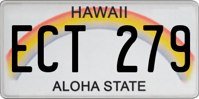 HI license plate ECT279
