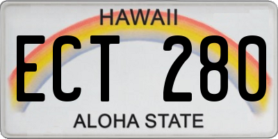 HI license plate ECT280