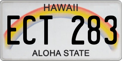 HI license plate ECT283