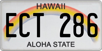 HI license plate ECT286