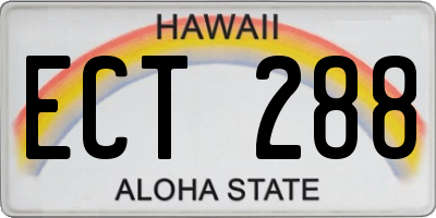HI license plate ECT288