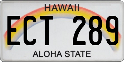HI license plate ECT289