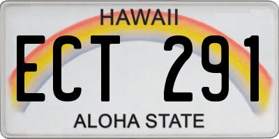 HI license plate ECT291