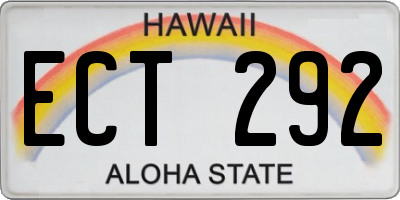 HI license plate ECT292