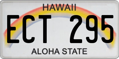 HI license plate ECT295