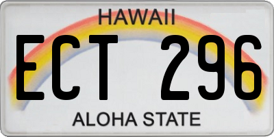 HI license plate ECT296