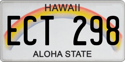 HI license plate ECT298