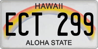 HI license plate ECT299