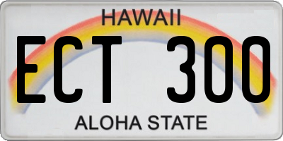 HI license plate ECT300