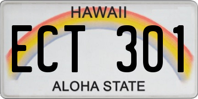 HI license plate ECT301
