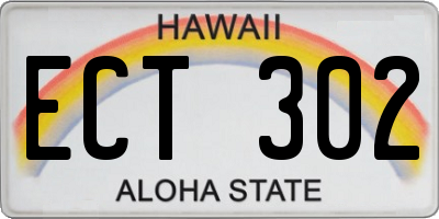 HI license plate ECT302