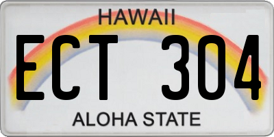 HI license plate ECT304