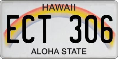 HI license plate ECT306