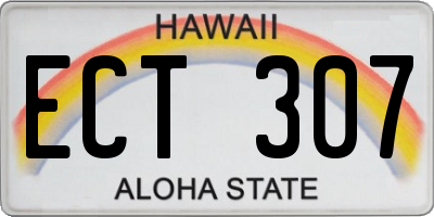 HI license plate ECT307
