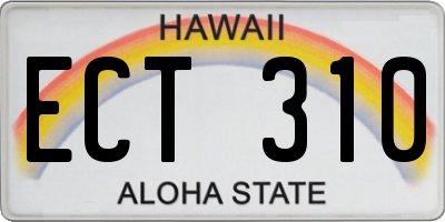 HI license plate ECT310