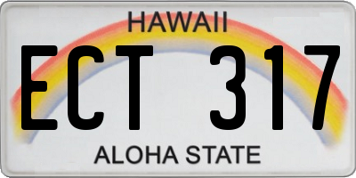HI license plate ECT317