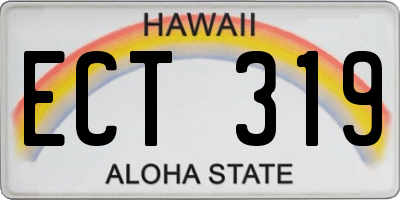 HI license plate ECT319