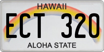 HI license plate ECT320