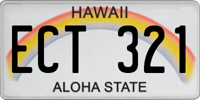 HI license plate ECT321