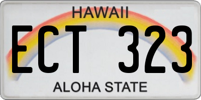 HI license plate ECT323