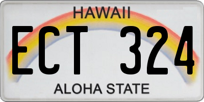 HI license plate ECT324
