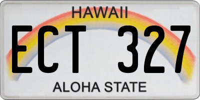 HI license plate ECT327