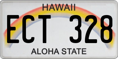 HI license plate ECT328