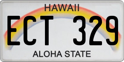 HI license plate ECT329