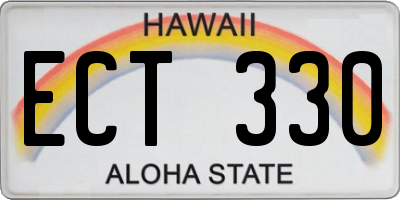 HI license plate ECT330