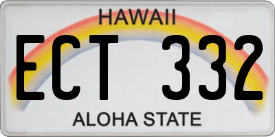 HI license plate ECT332