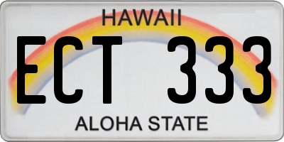 HI license plate ECT333