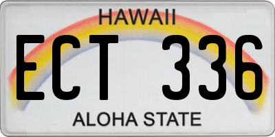 HI license plate ECT336