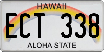 HI license plate ECT338