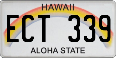 HI license plate ECT339