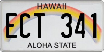 HI license plate ECT341