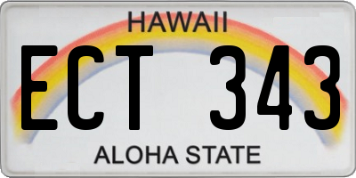HI license plate ECT343