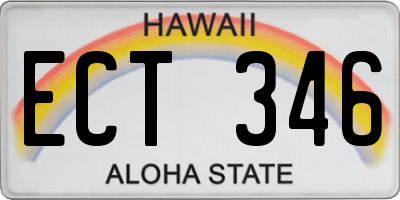 HI license plate ECT346